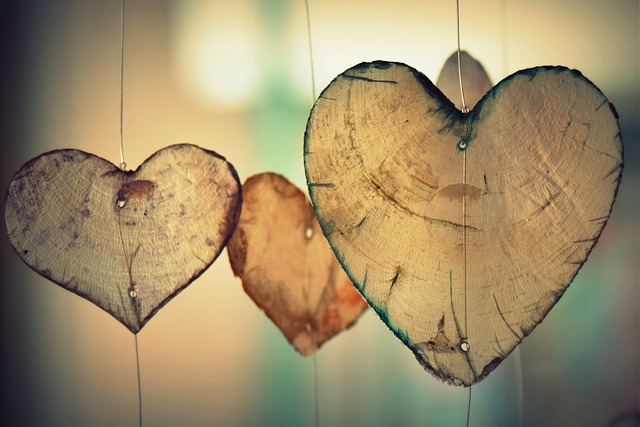 Herzen aus Holz - verschlossenes Herz